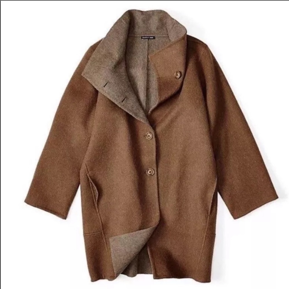 Eileen Fisher alpaca cocoon coat